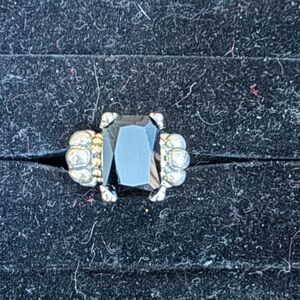 Vintage Sterling Silver Black Obsidian Ring
